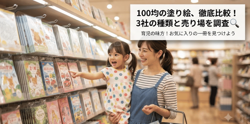 100均の塗り絵はどこで売ってる？3社の売り場と種類を徹底比較