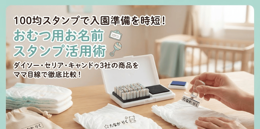 おむつの名前スタンプは100均に売ってる？売り場と3社比較